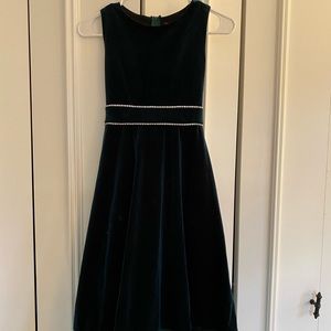 Girls Emerald Green velvet holiday dress